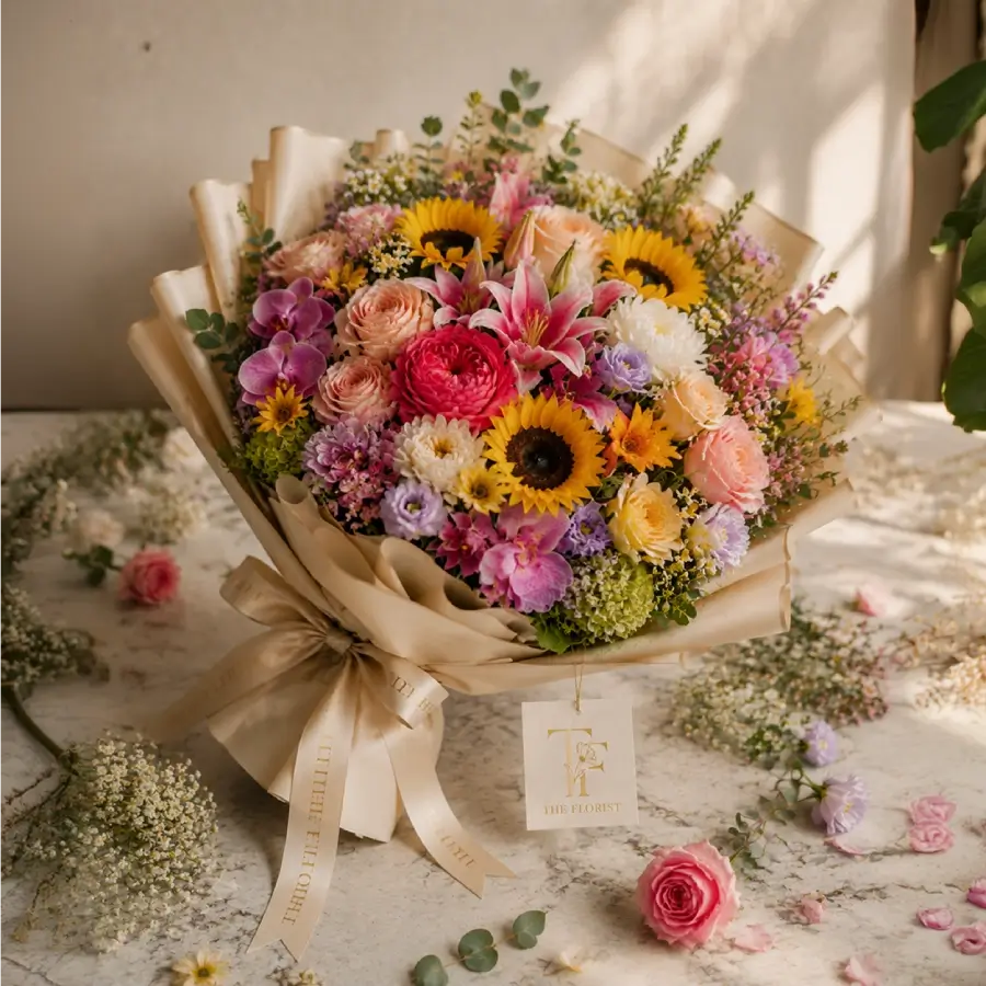 Red Rose White Wrapping /50 Flowers