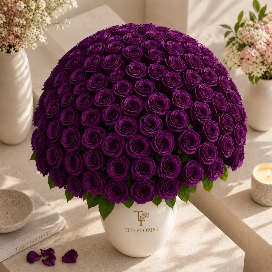 100 Mix Roses Vase