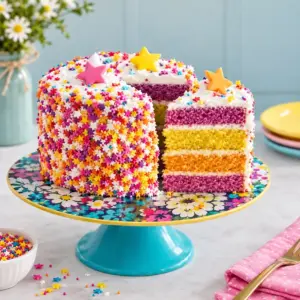 Rainbow Delight Layer Cake